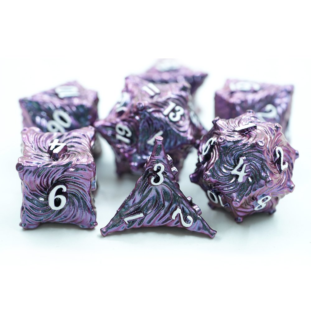 Yushun 2024 Metal D&D Dice Set Role Playing Dice Dungeons And Dragons Purple Transition Purple Customized Role
