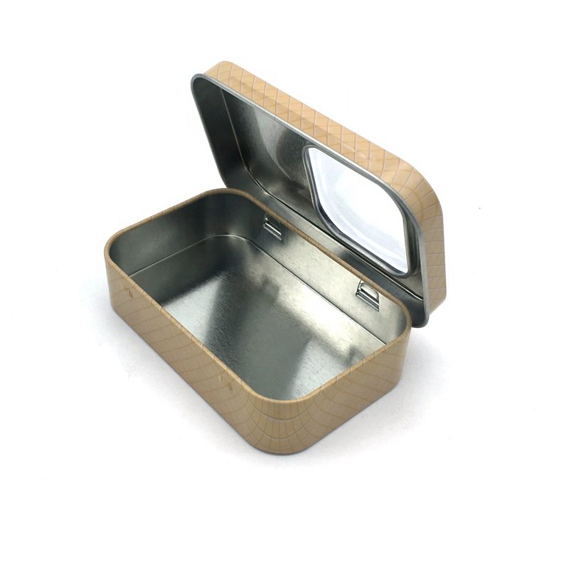 metal tin box for dice Packaging/dice box with PVC windows