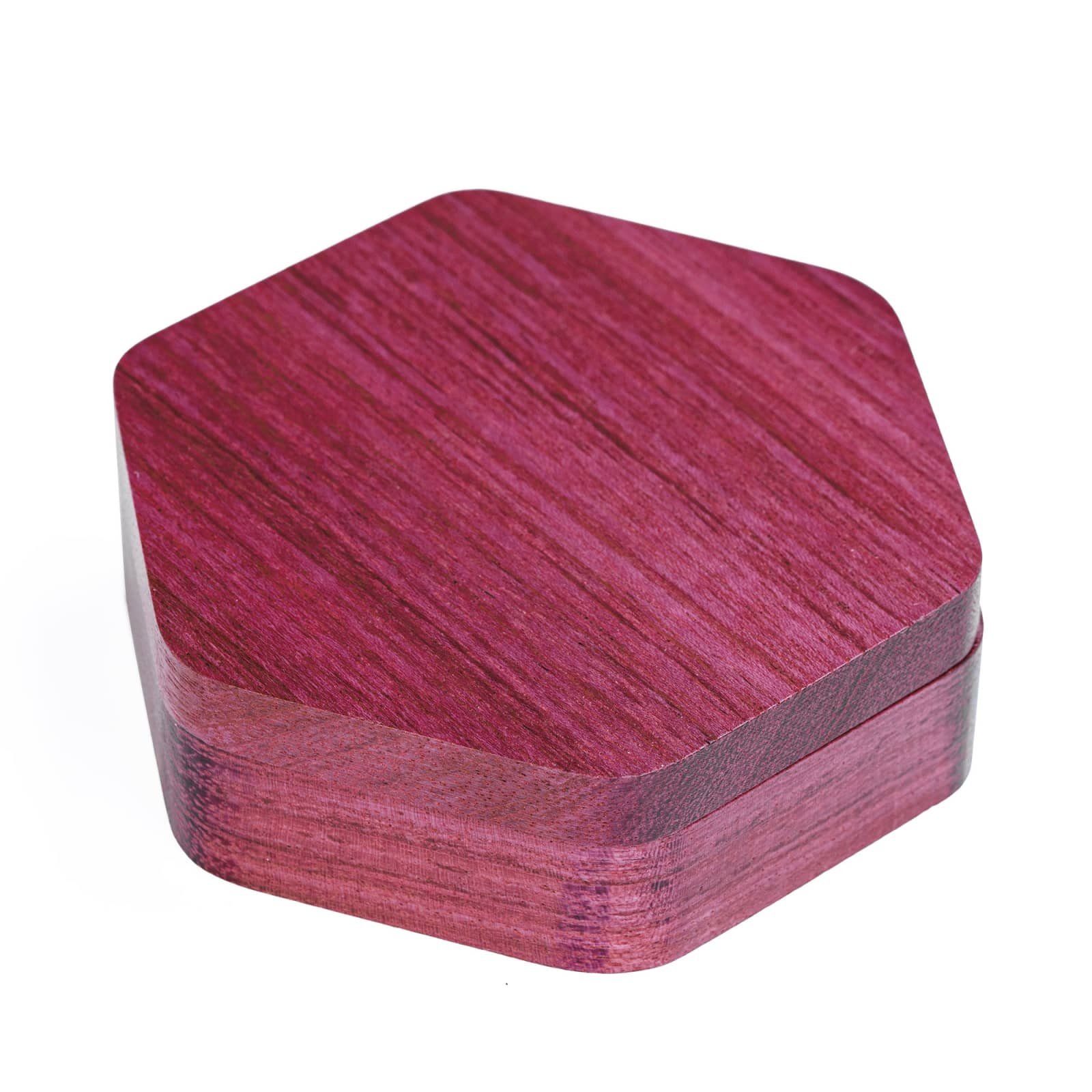 Udixi Hot sale Purple Heart Hexagon Wooden Dice Box RPG Dungeons and Dragons 7pcs Dice Case