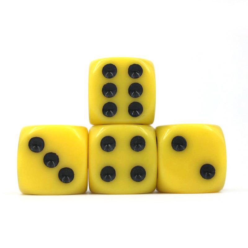 Acrylic 16mm Opaque Color Polyhedral Dice 6-Sided Plastic DND Board Games and RPG Function Dice