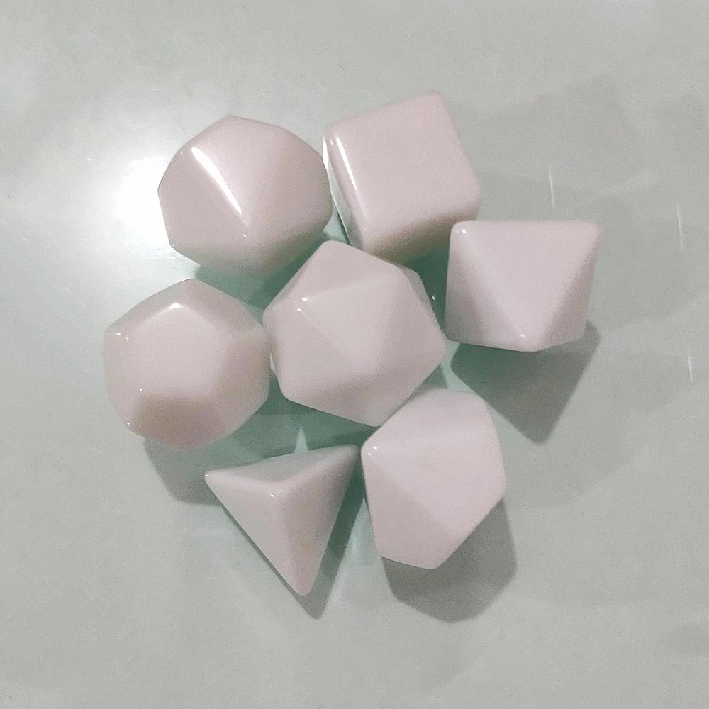 Acrylic DND Dice Solid Color Pearl Pattern White Black Glossy Blank Dice Game Custom Dice Board Game