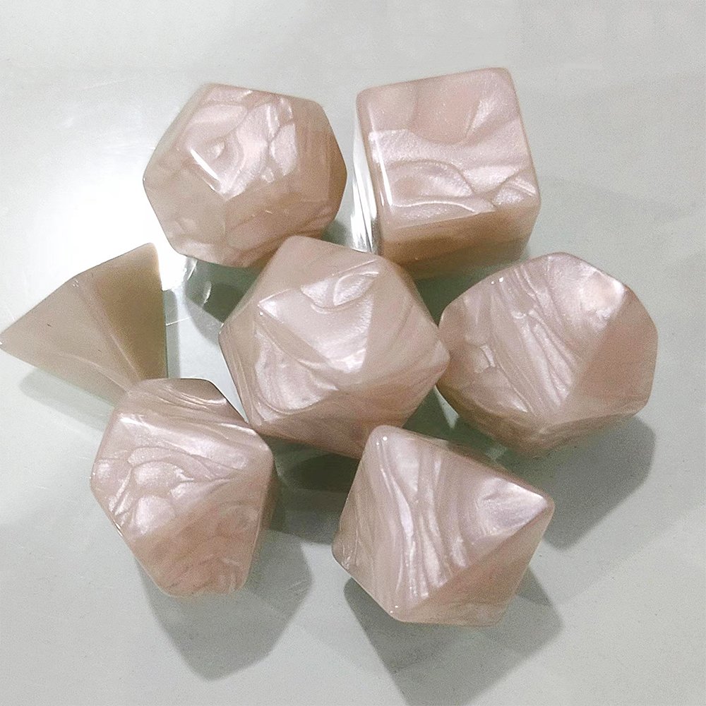 Acrylic DND Dice Solid Color Pearl Pattern White Black Glossy Blank Dice Game Custom Dice Board Game