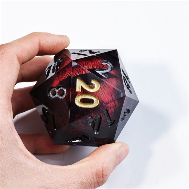 Mini Planet 50mm D20 Liquid Core Dragon Eye Custom Polyhedron Resin Dice Sharp Edge for DND Dungeons & Dragons Board Game Dice
