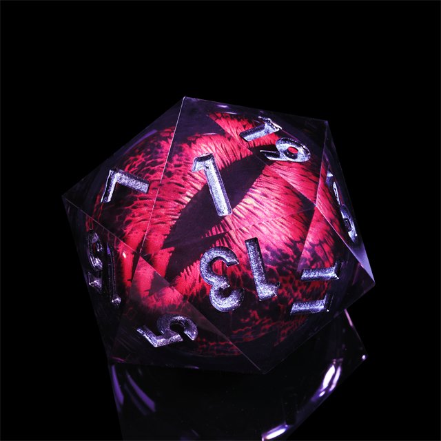 Mini Planet 50mm D20 Liquid Core Dragon Eye Custom Polyhedron Resin Dice Sharp Edge for DND Dungeons & Dragons Board Game Dice