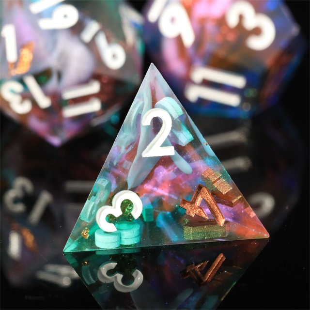 MINI PLANET Custom Supernova Resin Dragon and Dungeon DND Sharp Edges Gift Dice Set Polyhedral Board Game RPG Dice