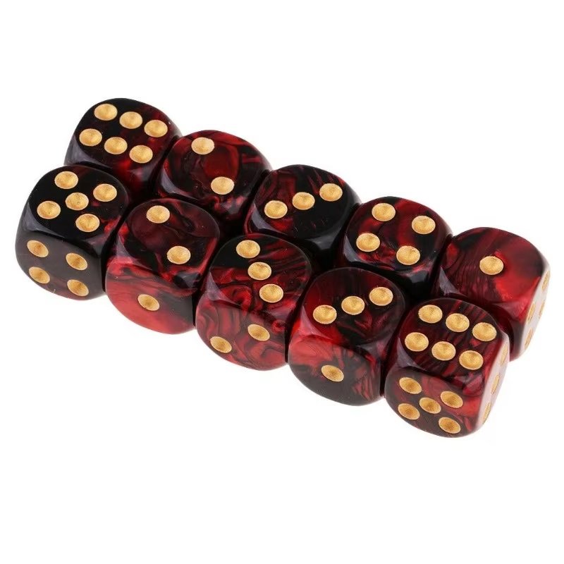 Personalized custom personal Pearl Pattern Rounded Double Mixing Color dice 16mm acrylic dice d6