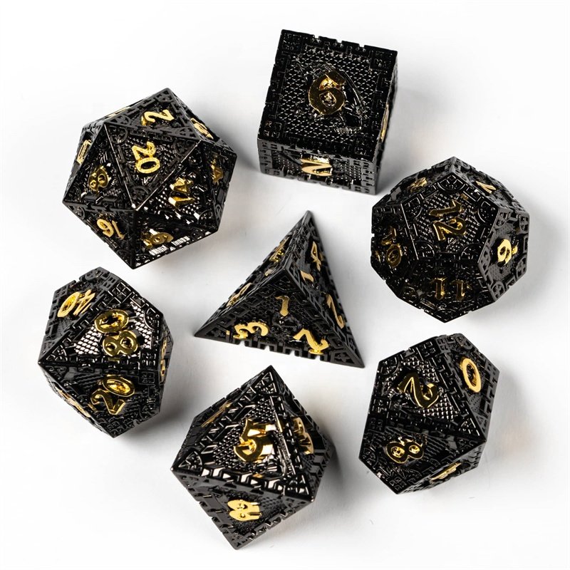 Udixi Custom d&d City Wall Dragon Metal Dnd Dice Set Role-playing dungeons and dragons Black