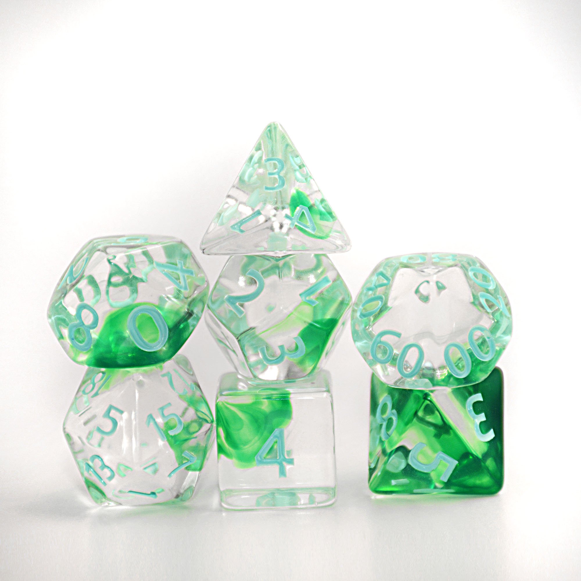 New Design Liquid Core Dice D20 With Sparkling Center Transparent 20 Sided D20 Dice Sharped Edge Metal Dice