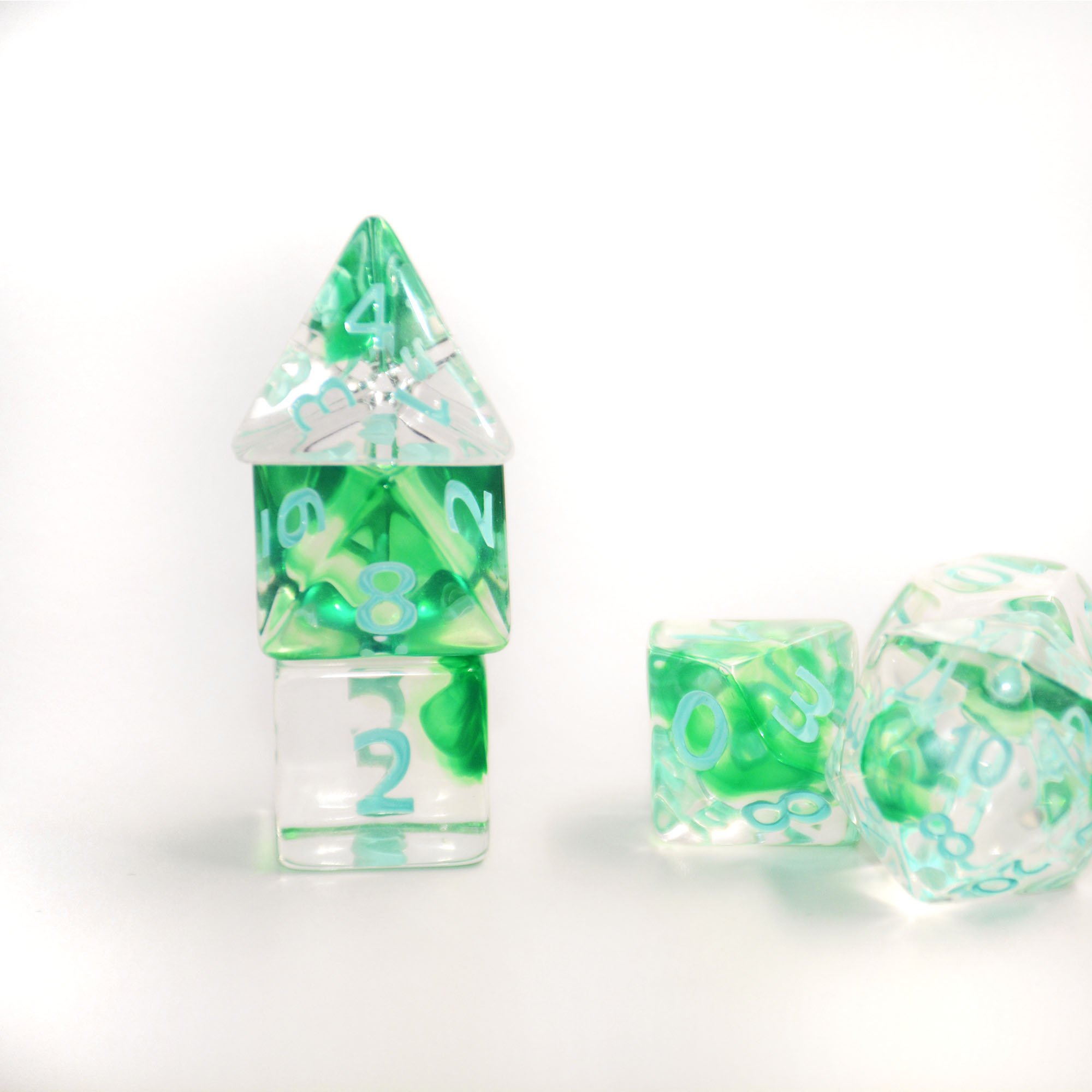 New Design Liquid Core Dice D20 With Sparkling Center Transparent 20 Sided D20 Dice Sharped Edge Metal Dice