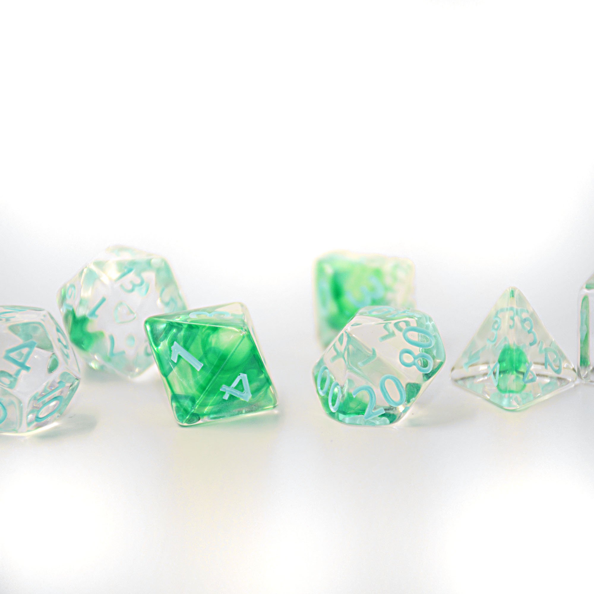New Design Liquid Core Dice D20 With Sparkling Center Transparent 20 Sided D20 Dice Sharped Edge Metal Dice