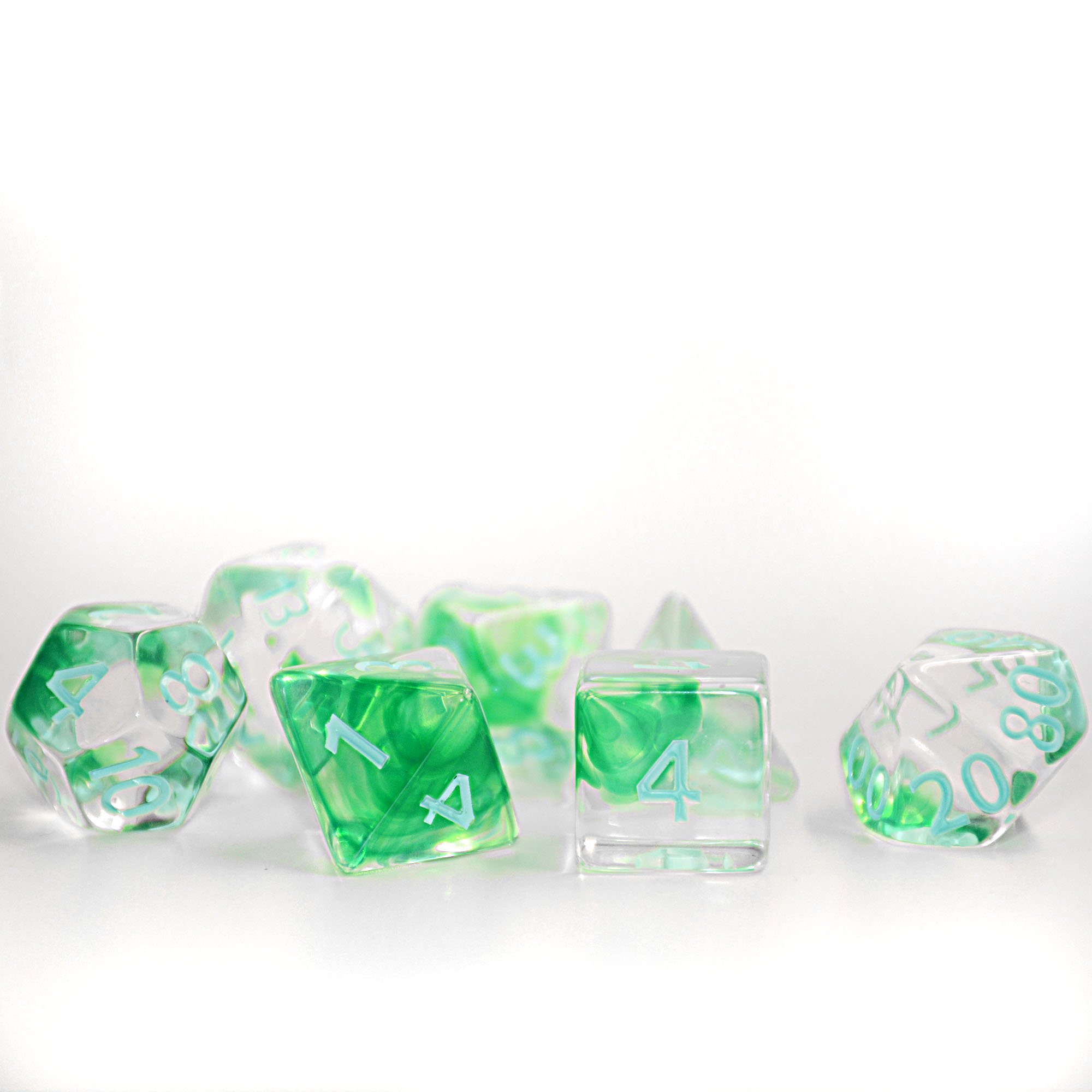 New Design Liquid Core Dice D20 With Sparkling Center Transparent 20 Sided D20 Dice Sharped Edge Metal Dice