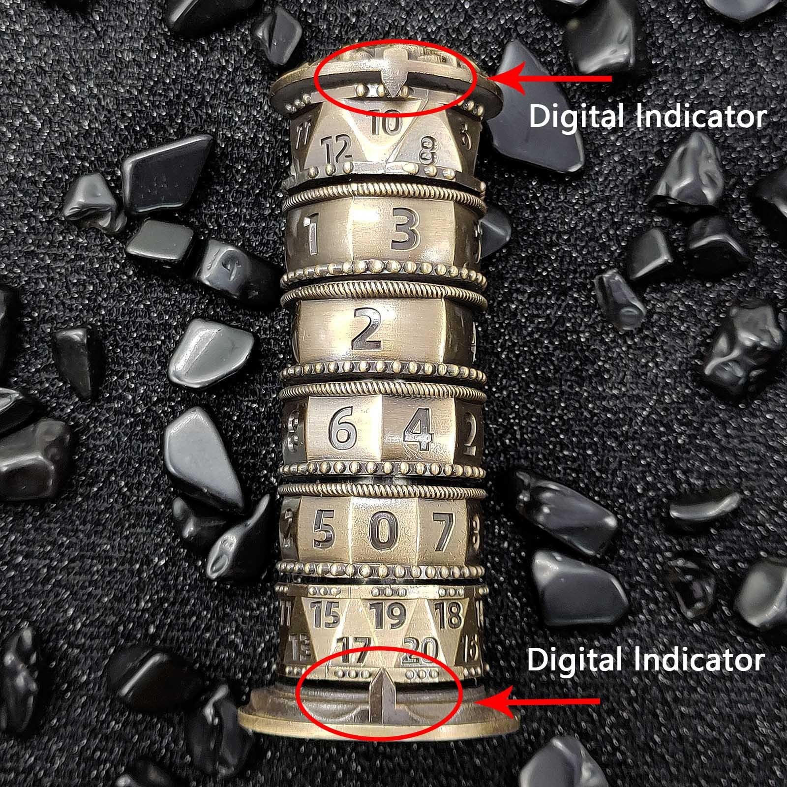 MINI PLANET 7-in-1 Metal Dice Tower Rotating Polyhedral DND Dice For RPG Role Playing DND Board Game Dragons&Dungeons Metal Dice