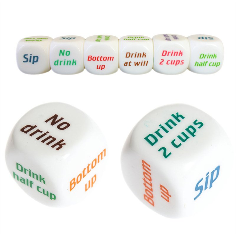 Hot selling colorful printed dice creative design drinking dice 25 mm plastic dice
