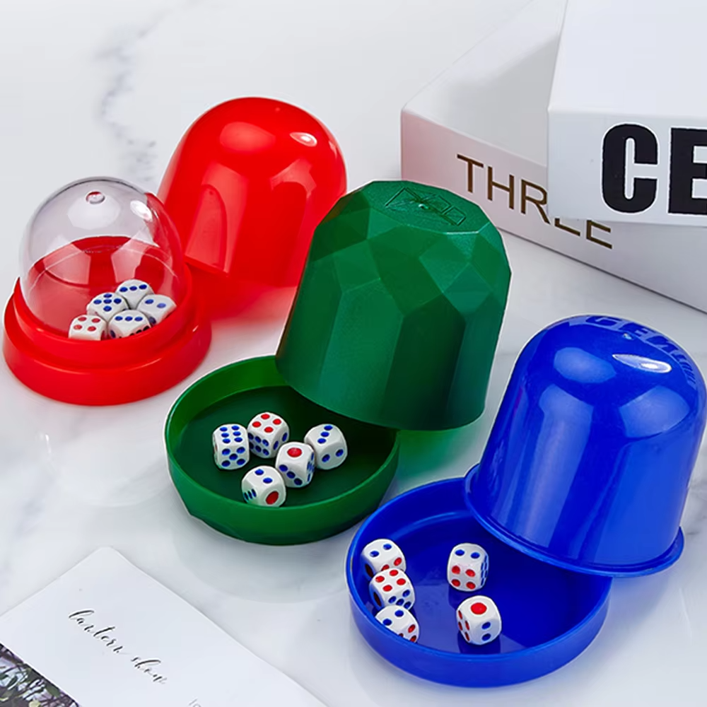 Anti-Cheating Dice Cup Nightclub Drinking Entertainment With 5 Dices Plastic Dice Cup Set