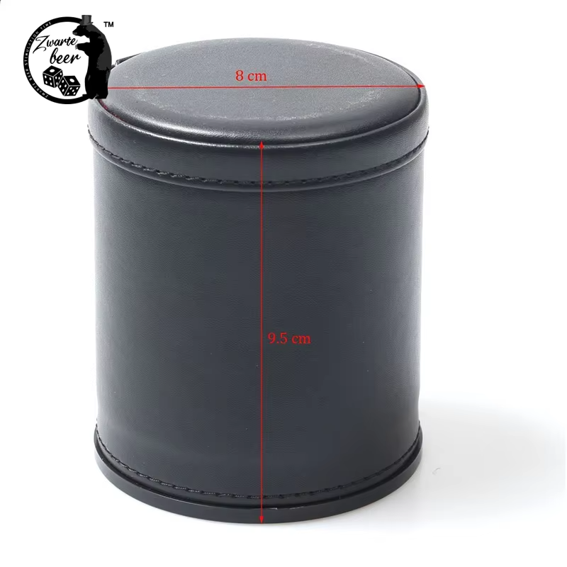 PU Leather Dice Box Game Quiet Flannel Dice Cup Color Transparent Dice