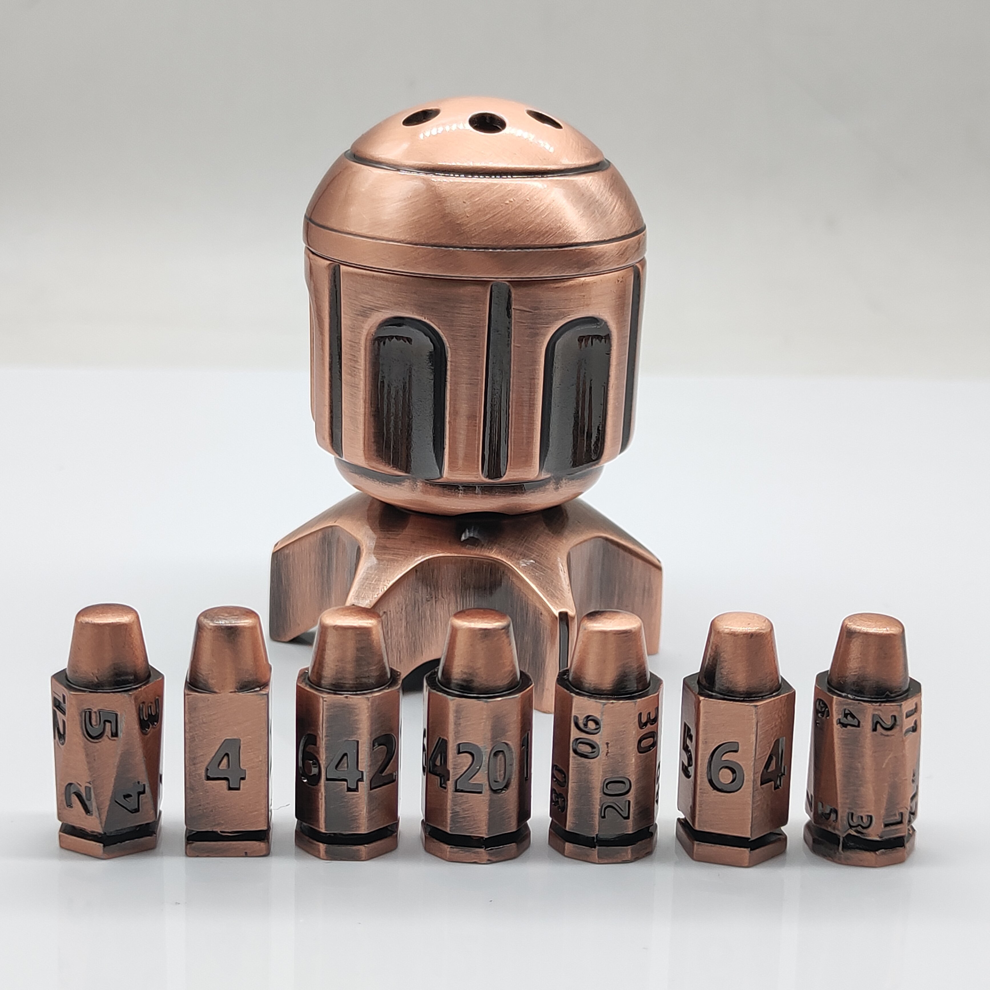 MINI PLANET Metal Rocket Launcher Rotating Bullet Dice Set For RPG Dungeons & Dragons Board Game Bullet Dice Set DND Dice Set