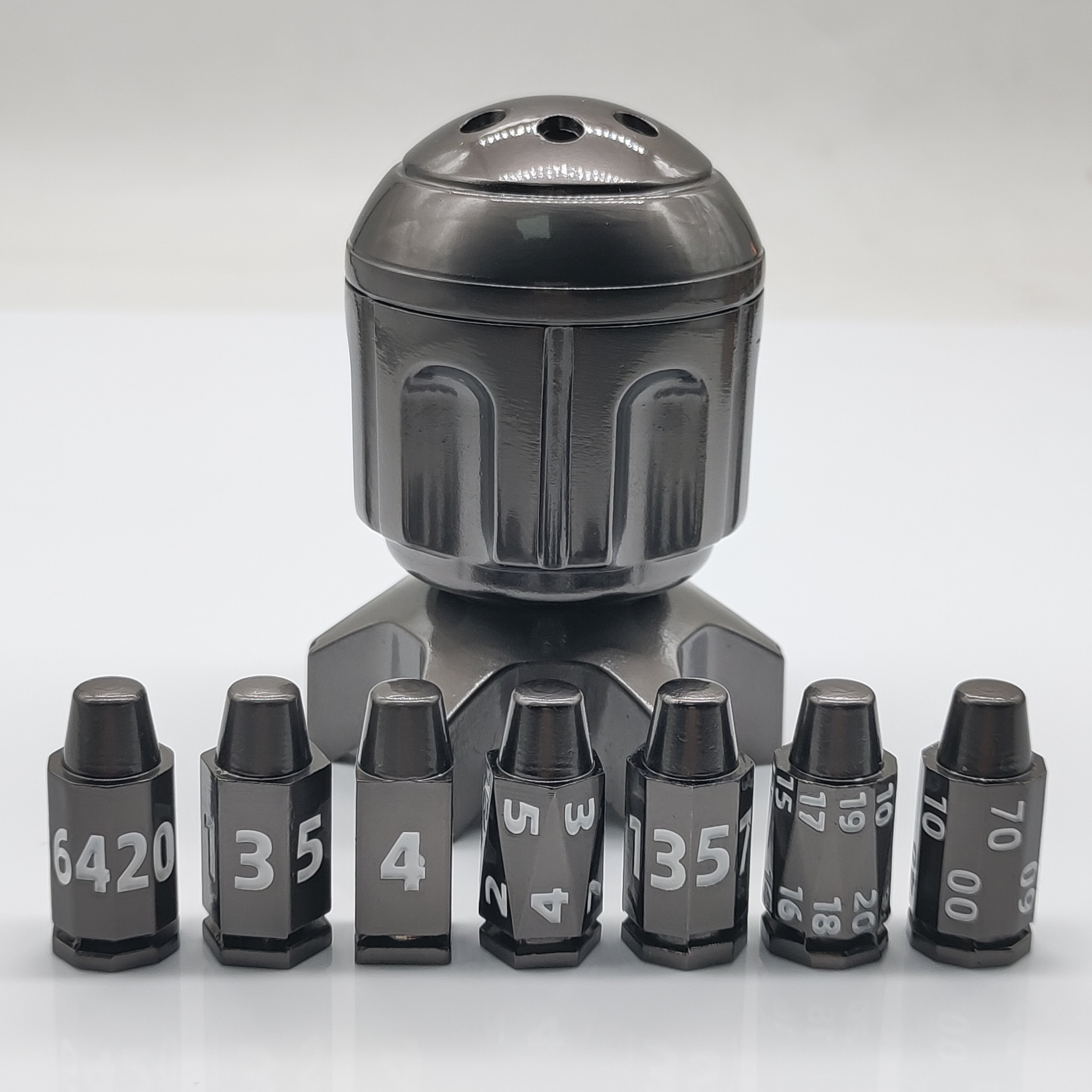 MINI PLANET Metal Rocket Launcher Rotating Bullet Dice Set For RPG Dungeons & Dragons Board Game Bullet Dice Set DND Dice Set