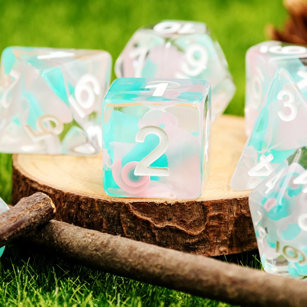 7 Pieces resin Dice Modern Factory Custom Polyhedral Dice Set for DND Entertainment Games