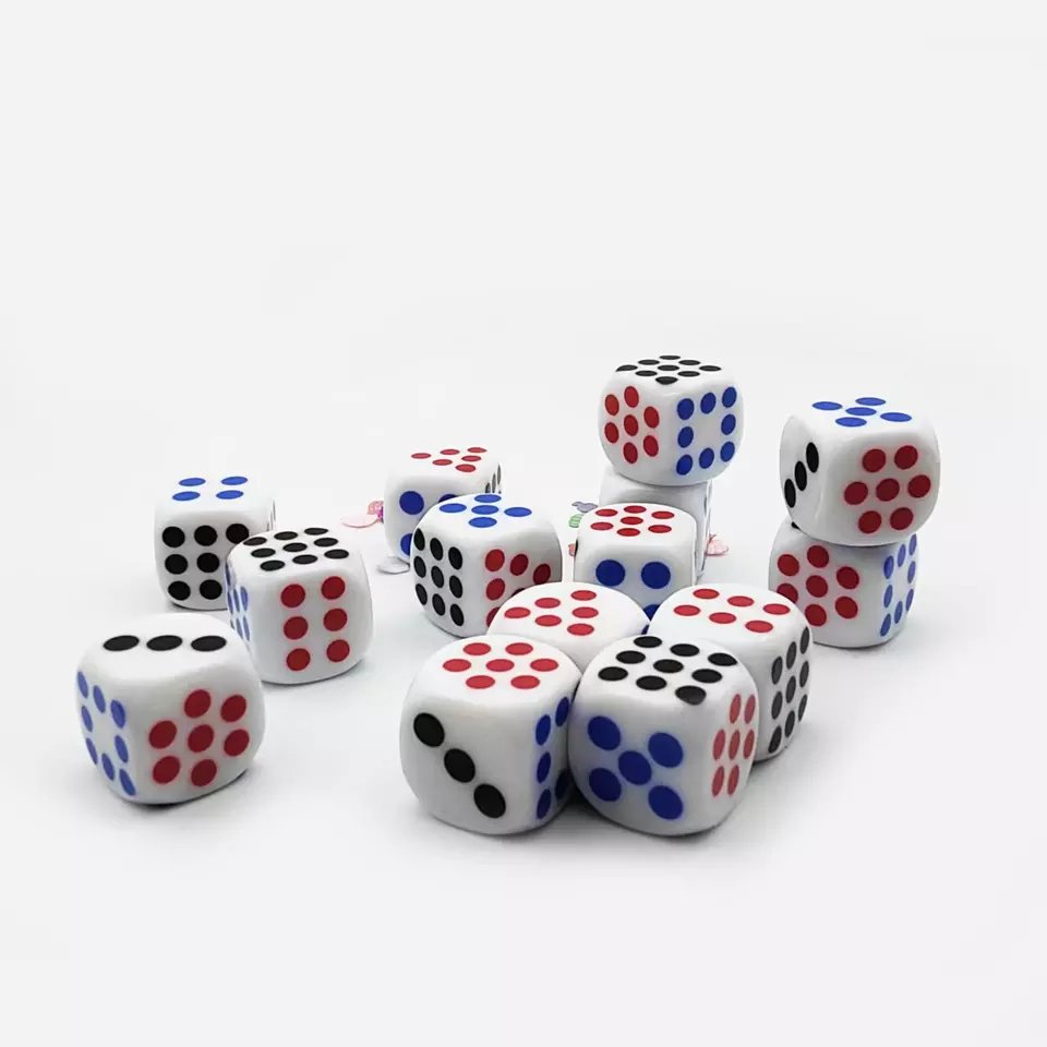 Factory Wholesale Point Standard Acrylic Resin Polyhedral 16mm Board Game Dice Set for Table Game Casino Dice