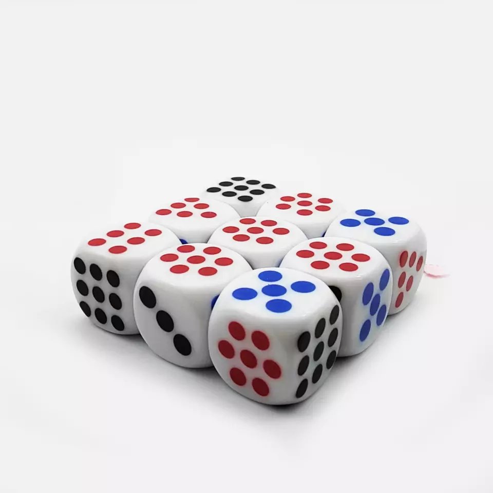 Factory Wholesale Point Standard Acrylic Resin Polyhedral 16mm Board Game Dice Set for Table Game Casino Dice