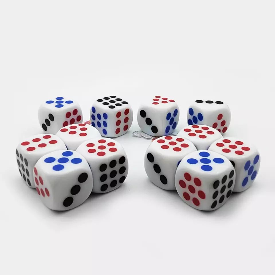 Factory Wholesale Point Standard Acrylic Resin Polyhedral 16mm Board Game Dice Set for Table Game Casino Dice