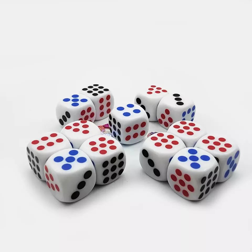 Factory Wholesale Point Standard Acrylic Resin Polyhedral 16mm Board Game Dice Set for Table Game Casino Dice