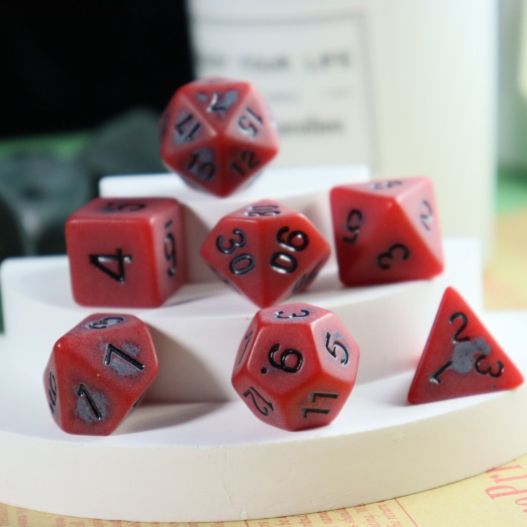 Custom engraved antique dice RPG dice for role-playing board games 16mm metal Retro patterns dice set