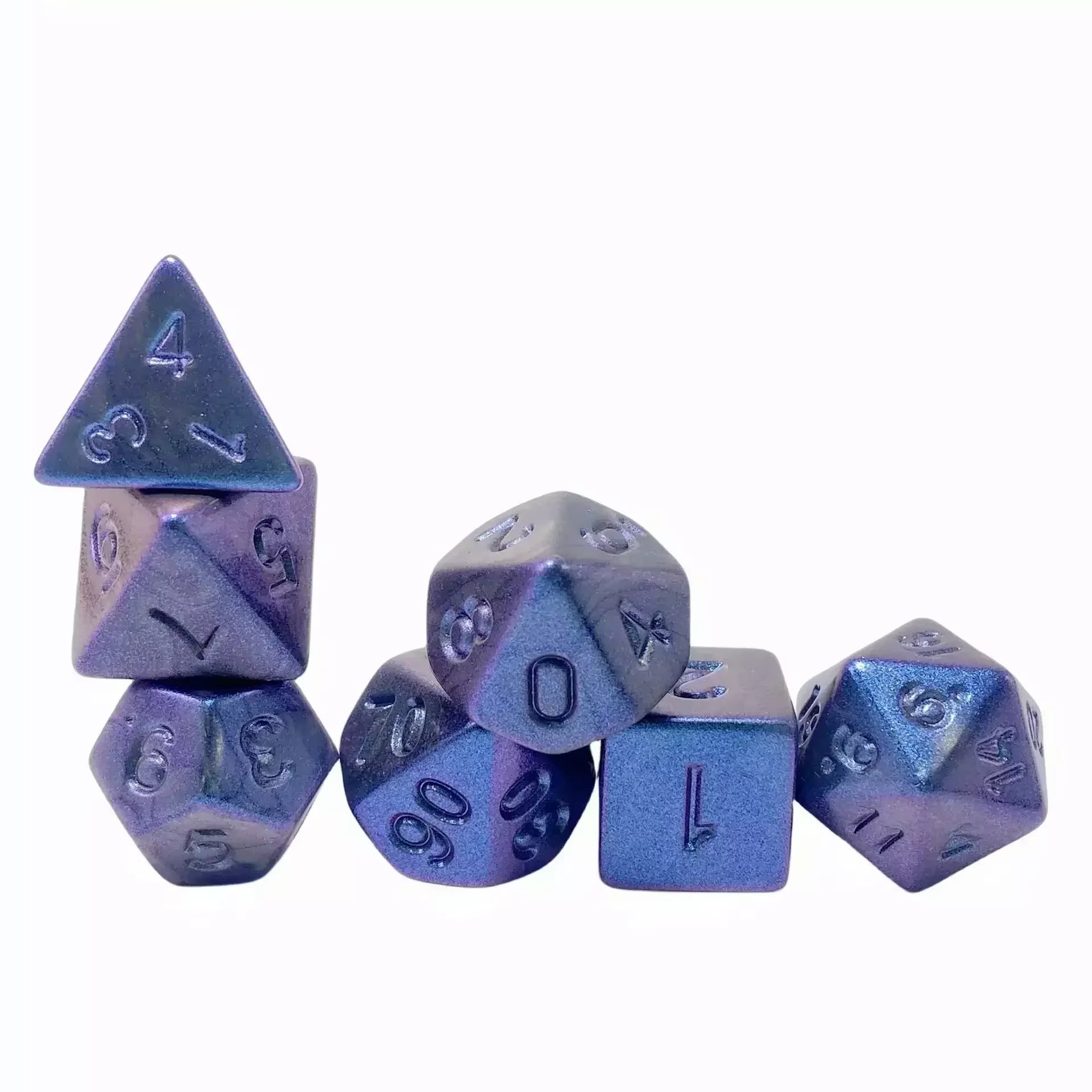 7Pcs Dnd D&D Dungeons And Dragons Dice Set Professional Customization Metal Texture Acrylic Rpg 16Mm Plating Dice Set