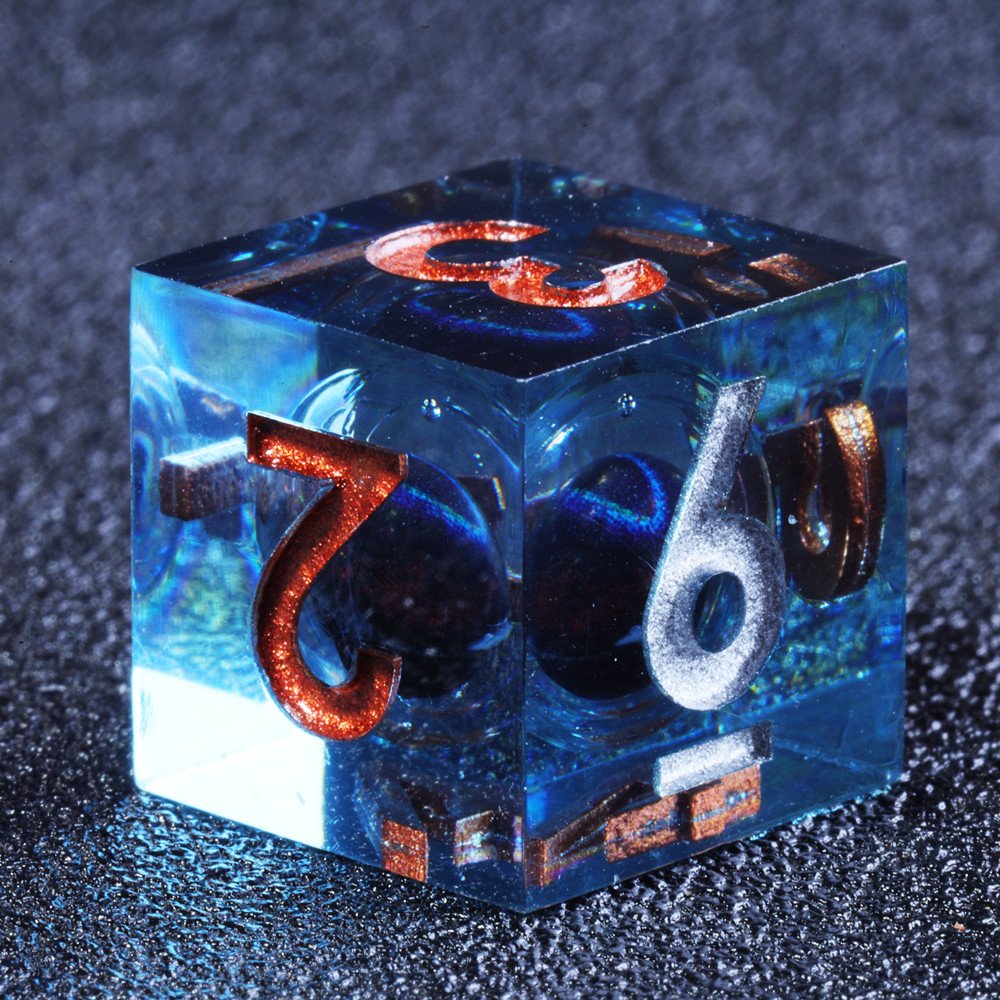 MINI PLANET DND Dice Set Blue Dragon Eye Liquid Core Dice RPG Dungeons&Dragons Wholesale Custom Handmade Polyhedral Resin Dice