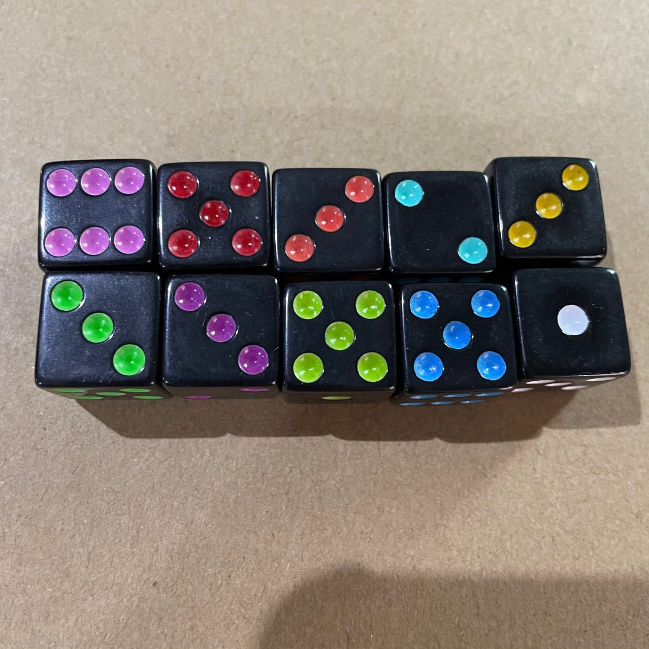 Factory dice bulk custom logo casino rpg game bulk dice wholesale with colorful pips
