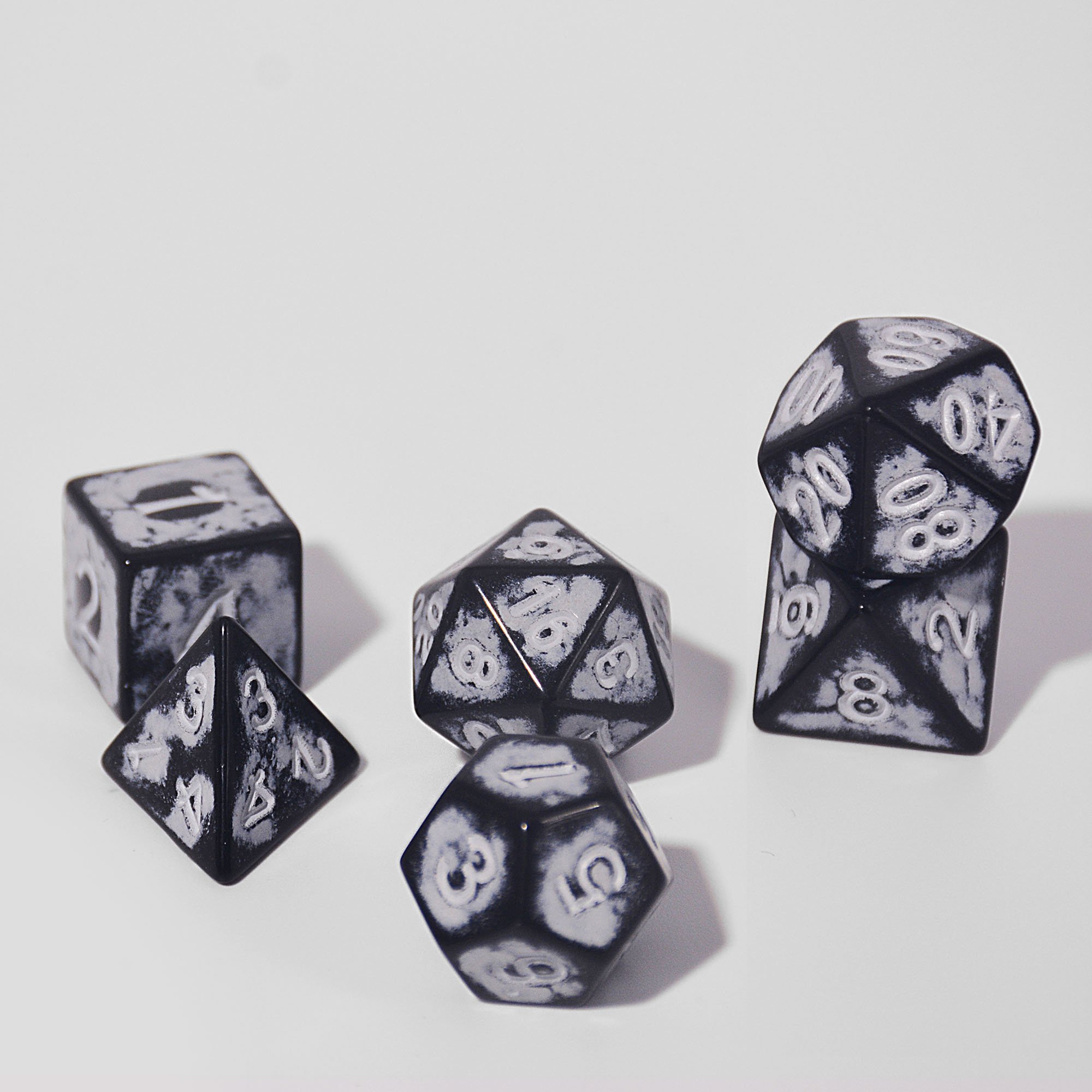 Wholesale custom dice set and good quality marbled DND dice set dice for game