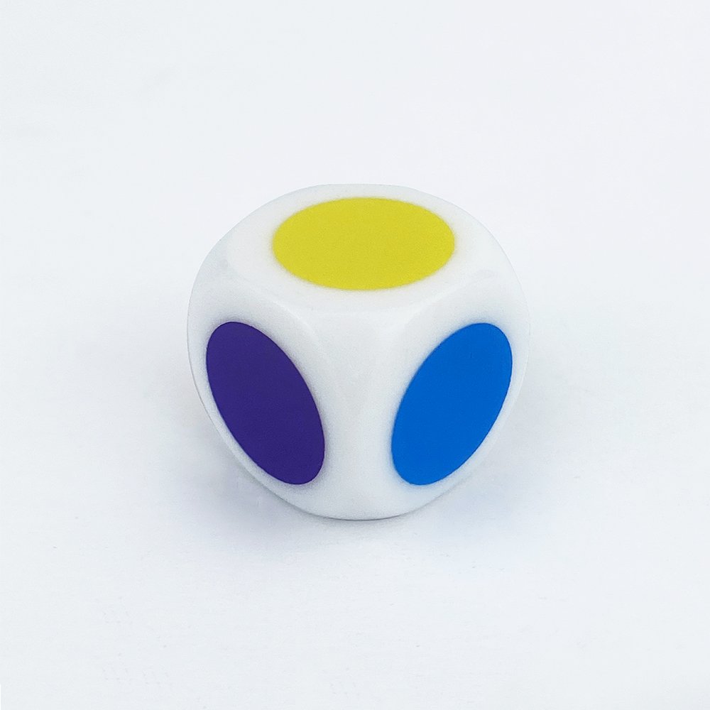 16mm D6 Acrylic Dice Game Dice Rounded Corners White Dice Color Dots Board Game