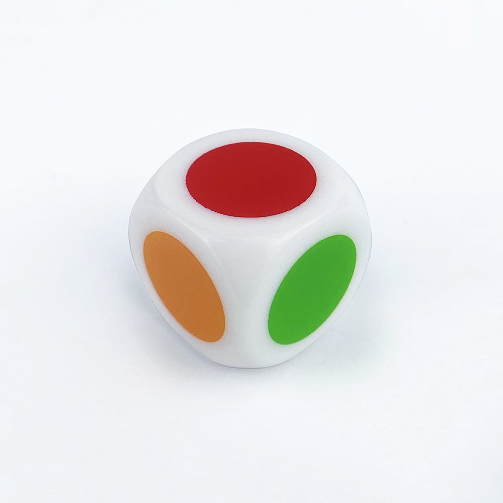 16mm D6 Acrylic Dice Game Dice Rounded Corners White Dice Color Dots Board Game