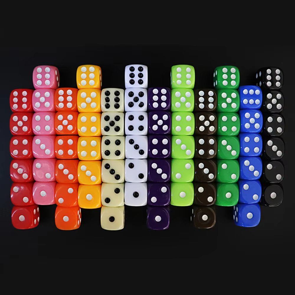 Bulk Custom Acrylic Resin Dice Solid Color Fillet Dice 12Mm 14Mm 16Mm 18Mm 20Mm Games Custom Tabletop Game Dice
