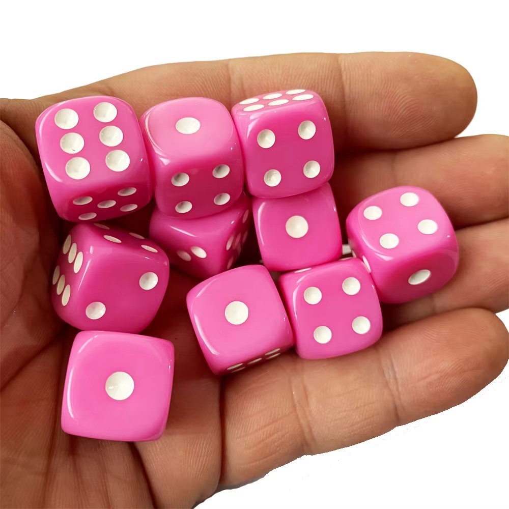 Bulk Custom Acrylic Resin Dice Solid Color Fillet Dice 12Mm 14Mm 16Mm 18Mm 20Mm Games Custom Tabletop Game Dice