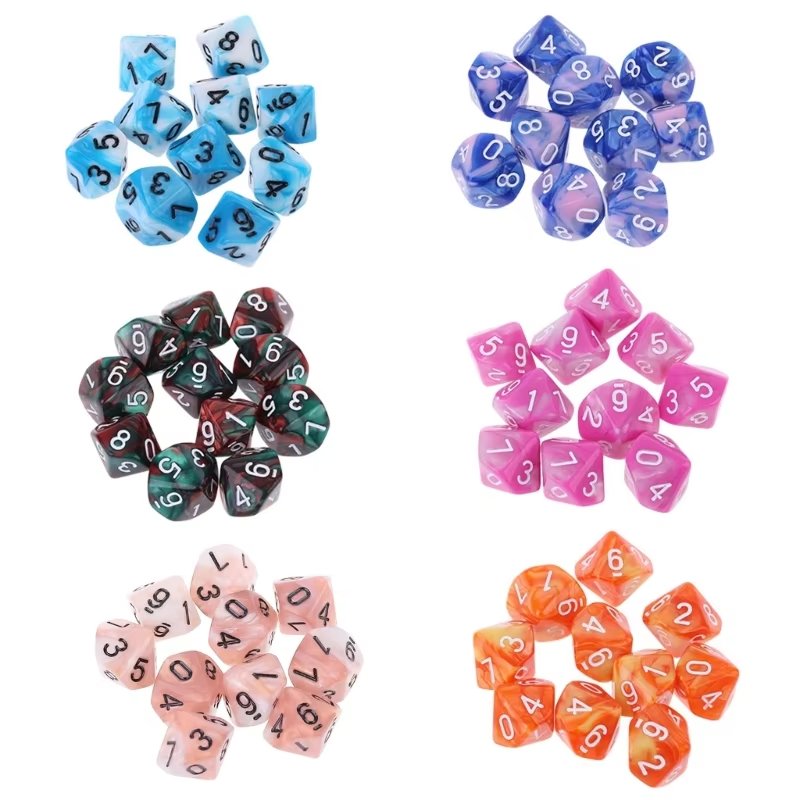 Custom Bulk Polyhedral Mixed Color Game RPG DND Dice Set Multilateral Sided Engrave Acrylic Games Dice