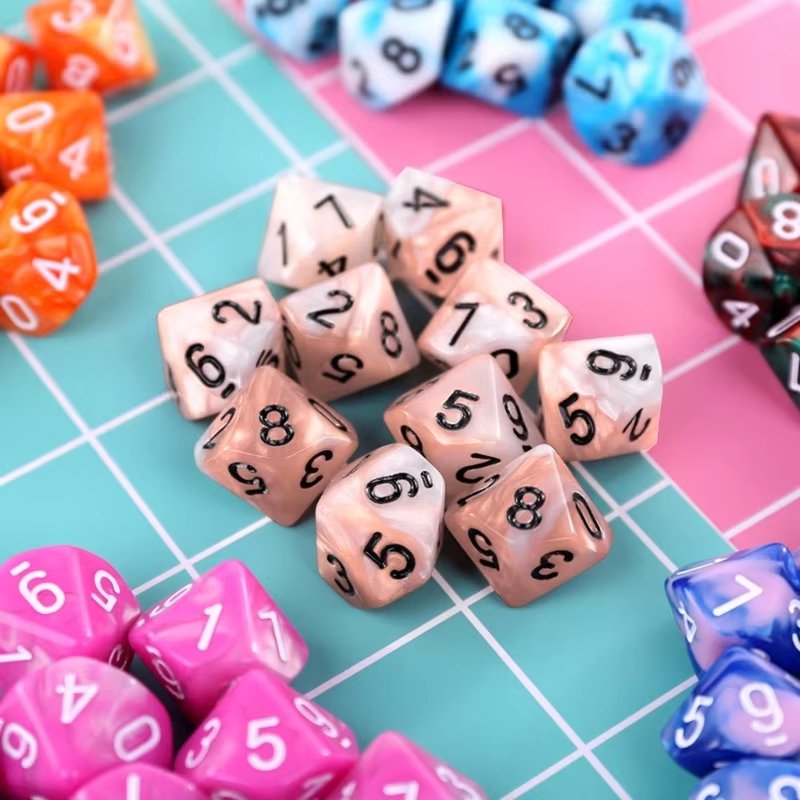 Custom Bulk Polyhedral Mixed Color Game RPG DND Dice Set Multilateral Sided Engrave Acrylic Games Dice