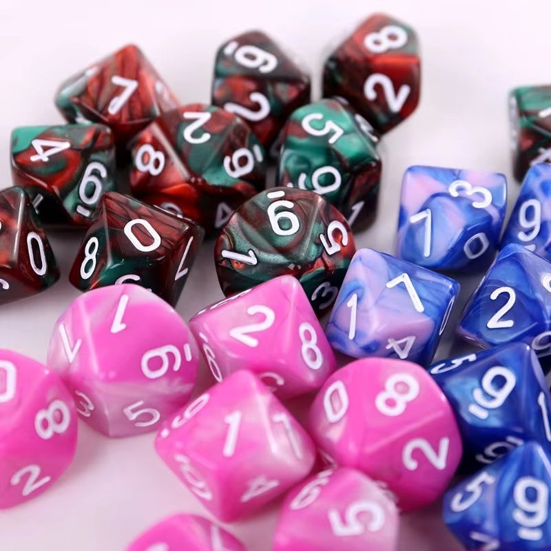 Custom Bulk Polyhedral Mixed Color Game RPG DND Dice Set Multilateral Sided Engrave Acrylic Games Dice