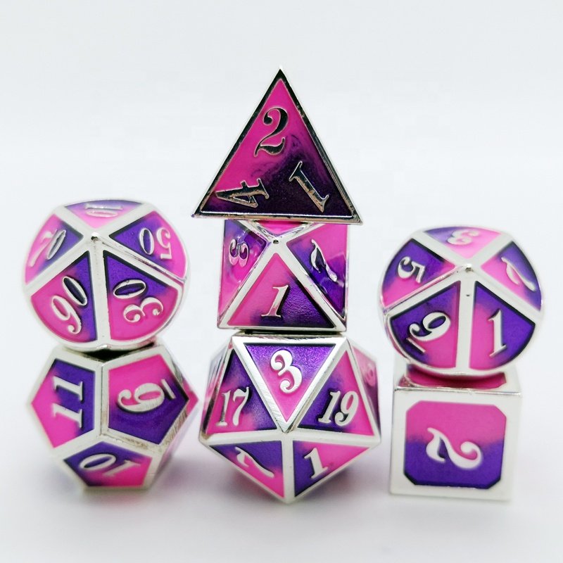 Custom new polyhedral metal dice Dungeons & Dragons RPG DND dice game