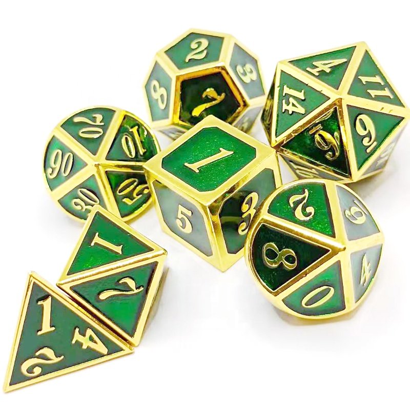 Custom new polyhedral metal dice Dungeons & Dragons RPG DND dice game