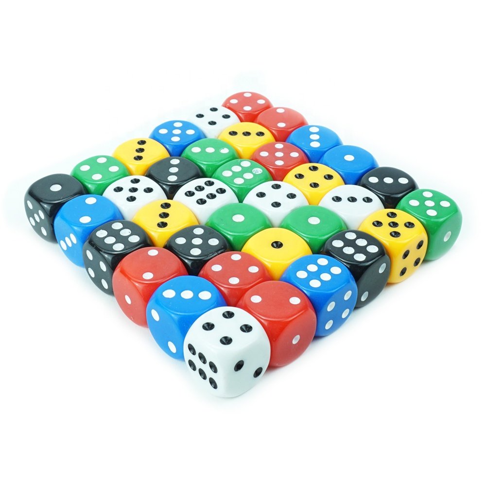 Wholesale 22mm Different Colors Acrylic dice D6 Side 10g Custom Plastic Round Corner dice For Casnio Table Game
