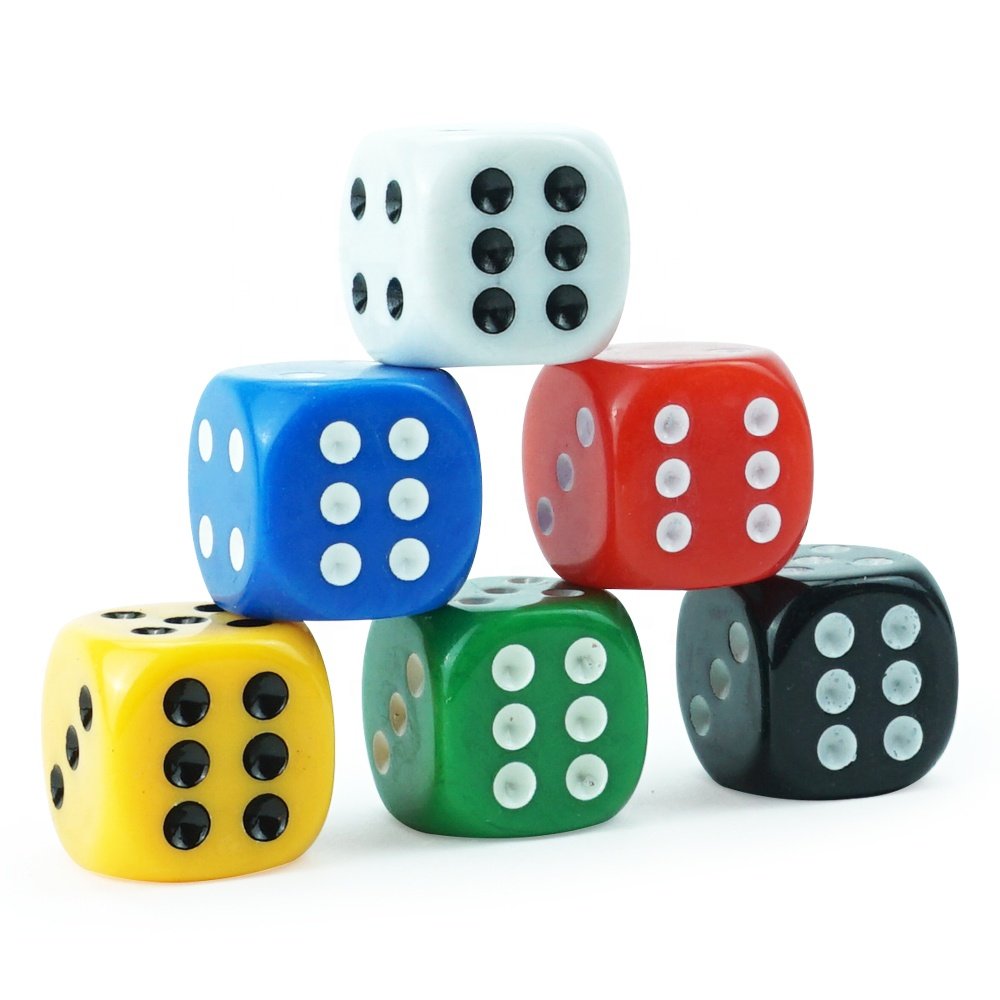 Wholesale 22mm Different Colors Acrylic dice D6 Side 10g Custom Plastic Round Corner dice For Casnio Table Game