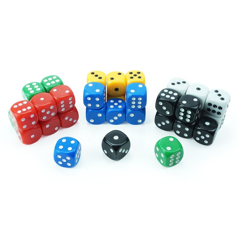 Wholesale 22mm Different Colors Acrylic dice D6 Side 10g Custom Plastic Round Corner dice For Casnio Table Game