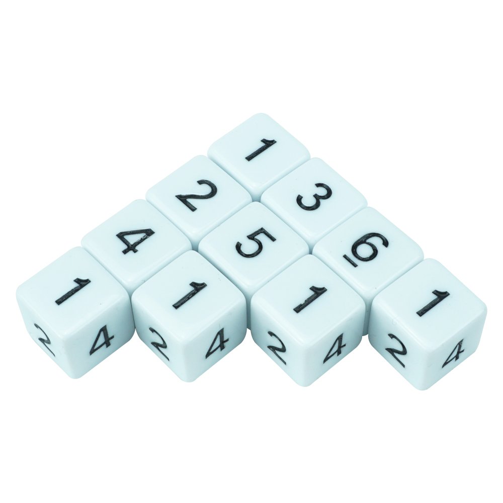 Dice Factory Wholesale 16mm White Acrylic Dice Black Engraved Large Numbers Game Accessories Dice for casino gambling game
