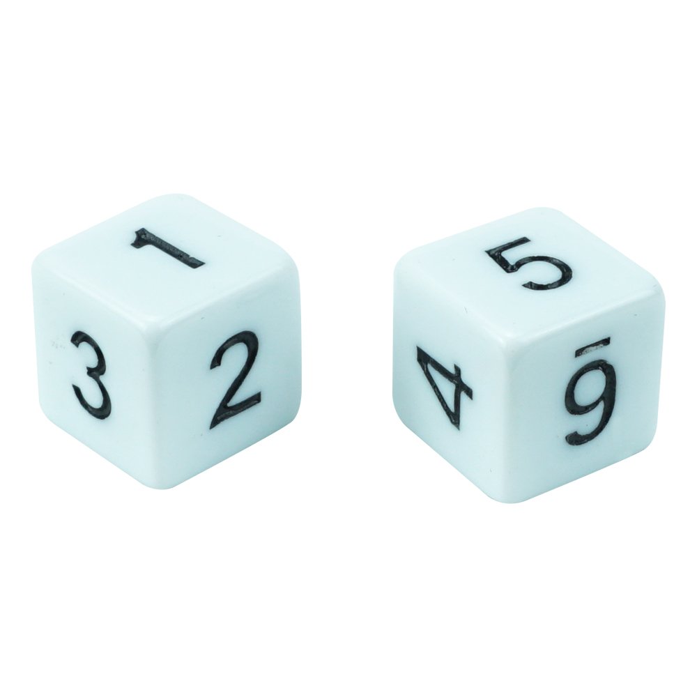 Dice Factory Wholesale 16mm White Acrylic Dice Black Engraved Large Numbers Game Accessories Dice for casino gambling game