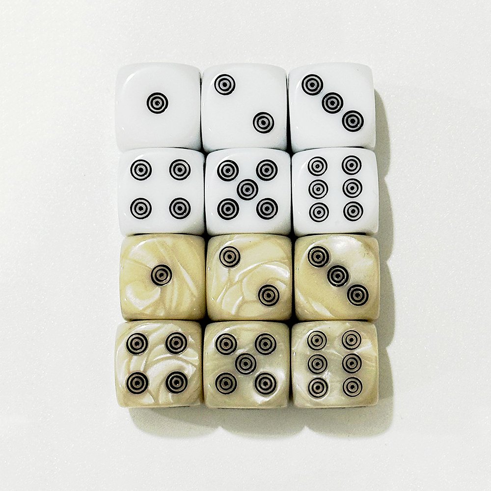 XCL Resin D6 14mm Dice Solid Color Pearl Pattern Custom Dice Circle Dice Game Board Game