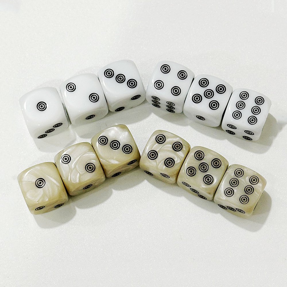 XCL Resin D6 14mm Dice Solid Color Pearl Pattern Custom Dice Circle Dice Game Board Game