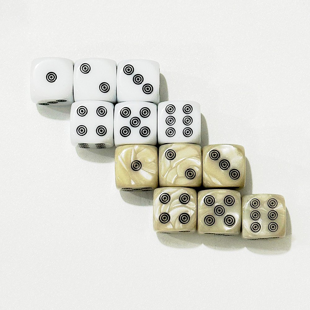 XCL Resin D6 14mm Dice Solid Color Pearl Pattern Custom Dice Circle Dice Game Board Game