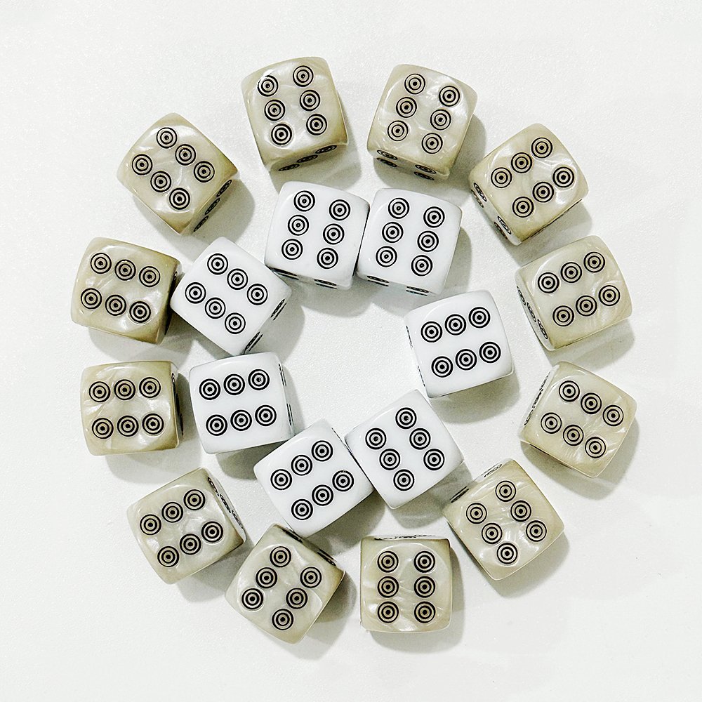 XCL Resin D6 14mm Dice Solid Color Pearl Pattern Custom Dice Circle Dice Game Board Game