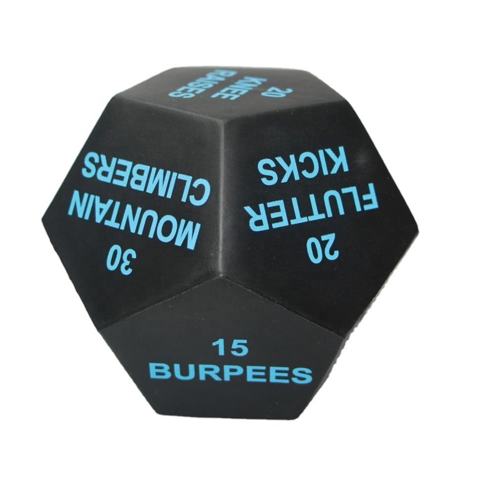 2021 Custom Printing Fitness Game D6 D12 D20 Exercise Workout dice Pu Stress Foam dice